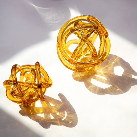 AMBER GLASS TWIRL SET